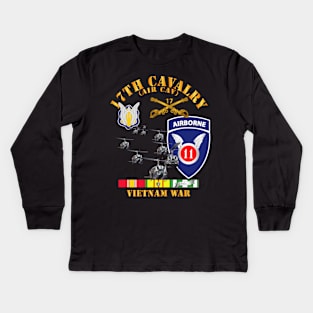 17th Cavalry (Air CAv) - 11th Airborne Division w SVC Kids Long Sleeve T-Shirt